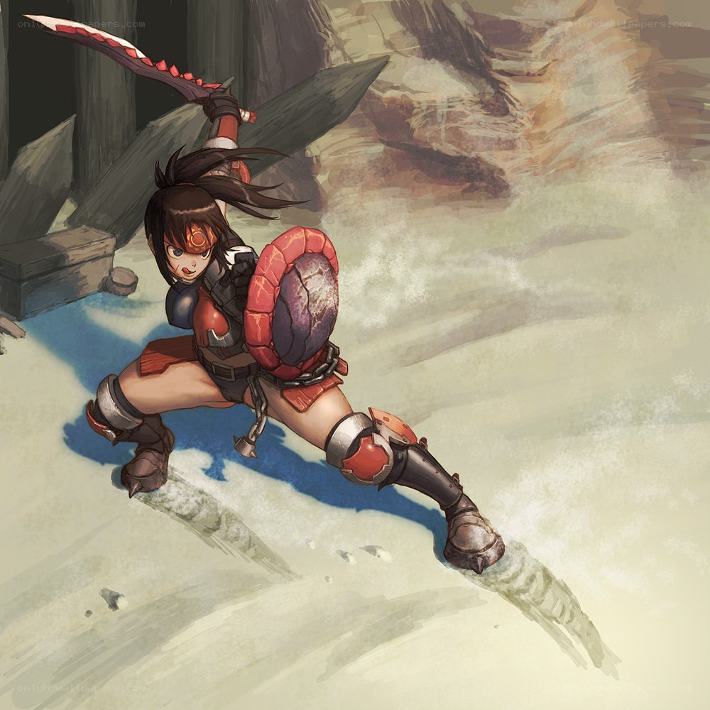 female warrior in combat stance