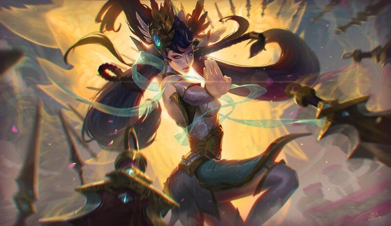 Female Warrior in Combat — Yellow