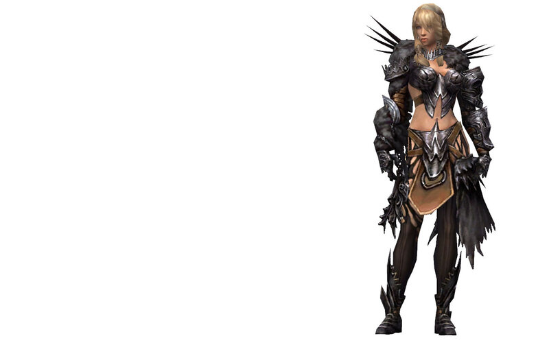 female warrior in dark armor