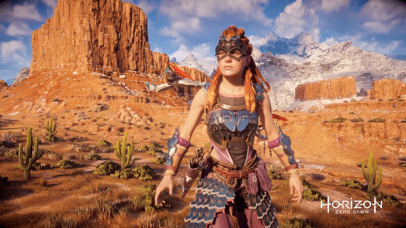 Female Warrior in Desert — Orange, Dramatic