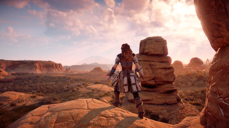 Female Warrior in Desert — Orange
