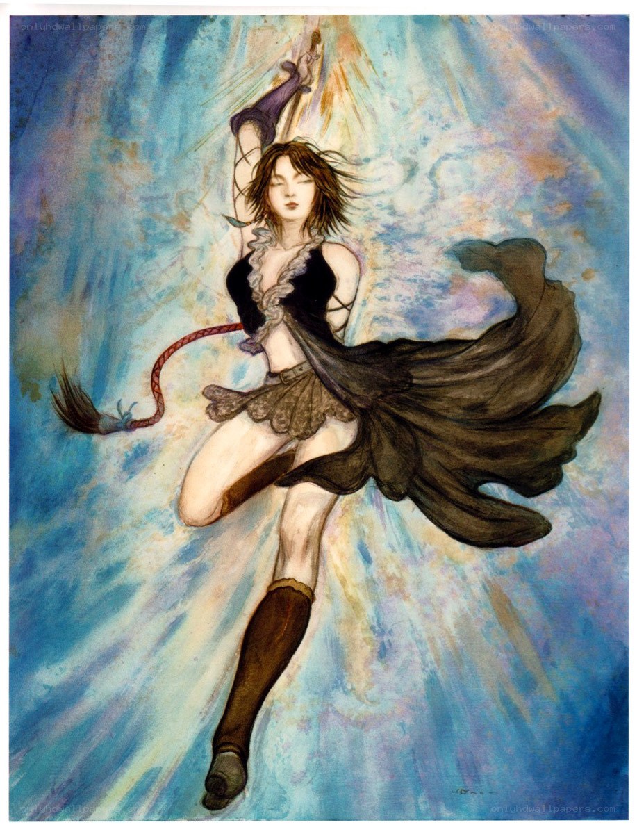 Female warrior in dynamic pose