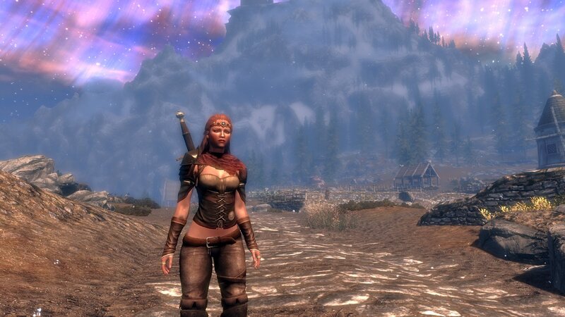 female warrior in fantasy landscape