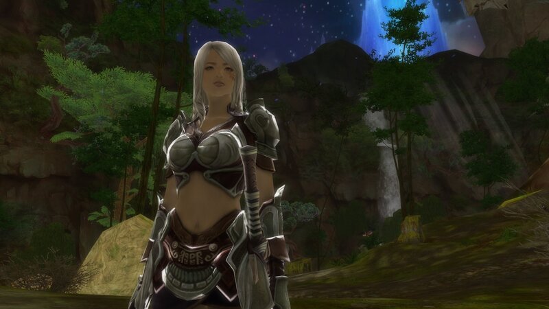 female warrior in fantasy landscape