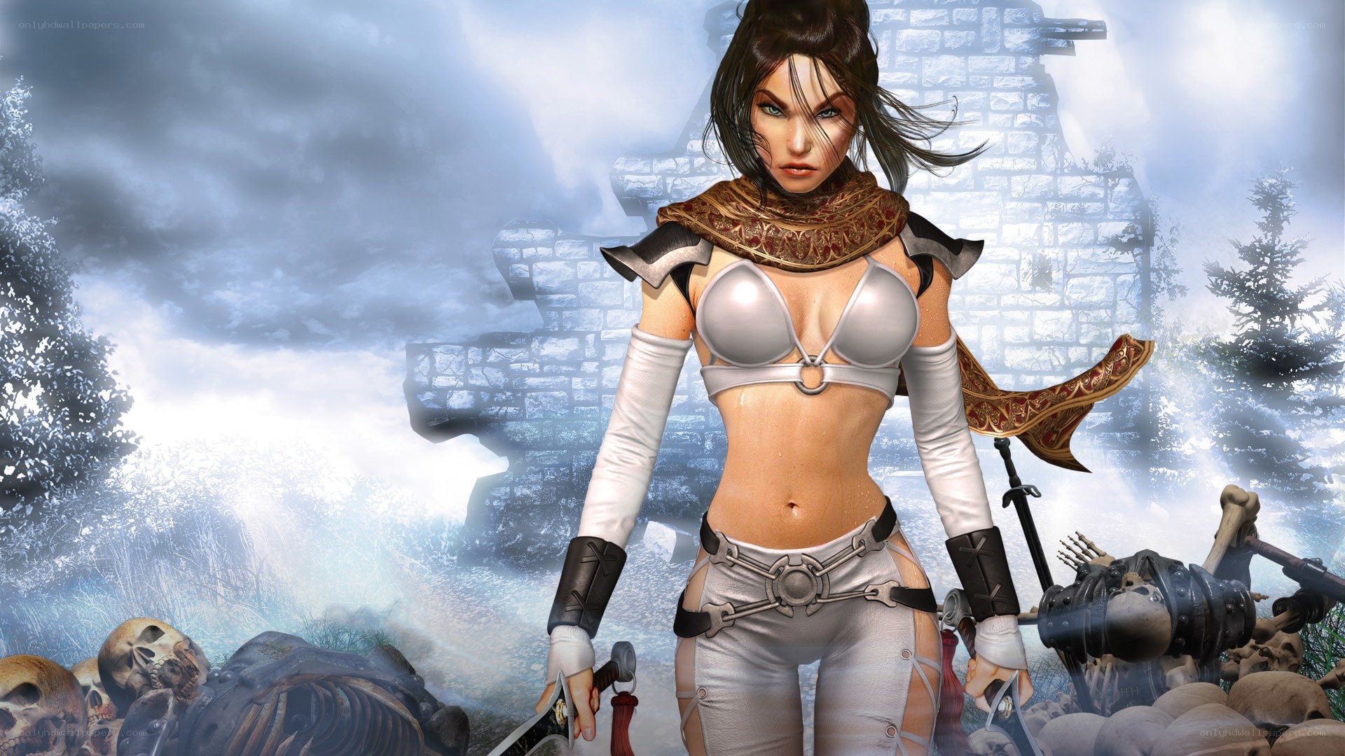 female warrior in fantasy setting