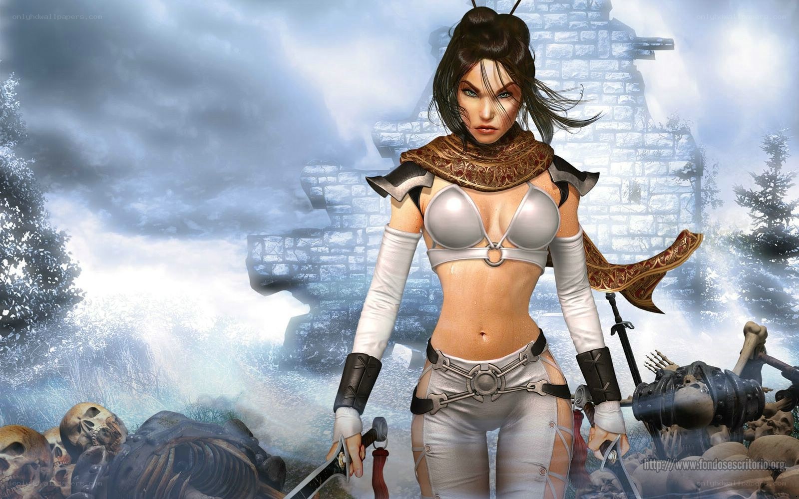 female warrior in fantasy setting