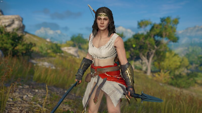 Female Warrior in Field — Green, Serene
