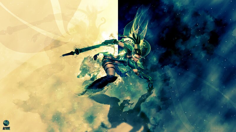Female Warrior in Flight — Green