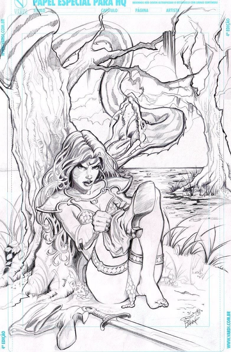 female warrior in forest