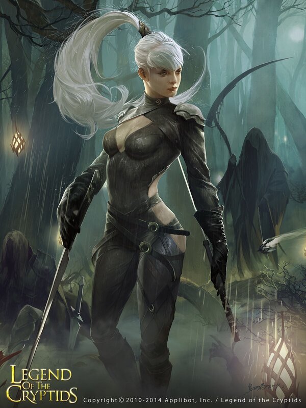 Female Warrior in Forest — Green, Dark, Dramatic