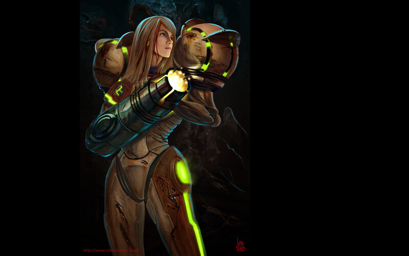female warrior in futuristic armor