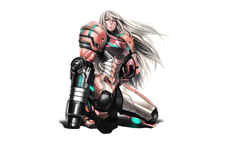 female warrior in futuristic armor