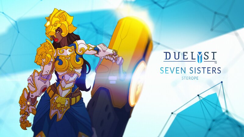 Female Warrior in Golden Armor — Blue