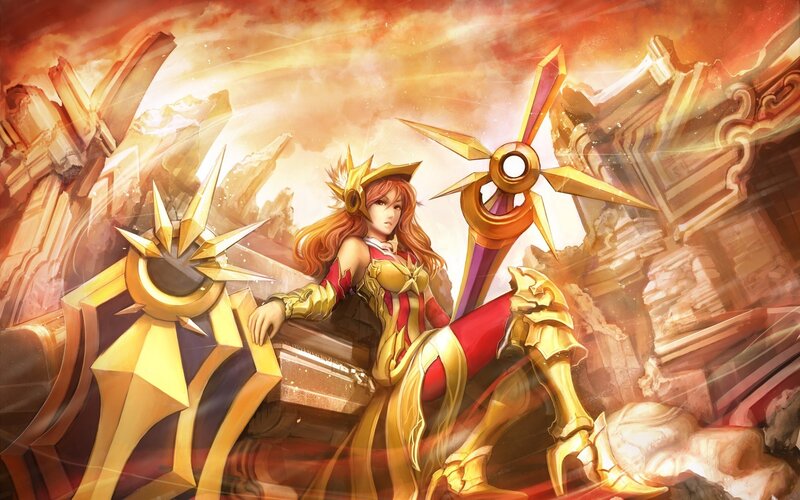 Female Warrior in Golden Armor — Gold, Dramatic