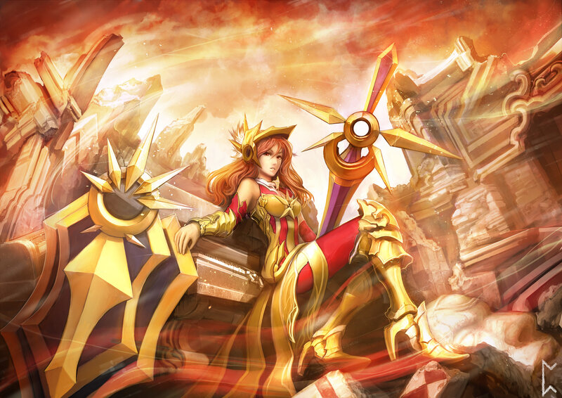 Female Warrior in Golden Armor — Gold