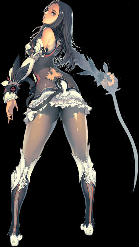 female warrior in gothic outfit