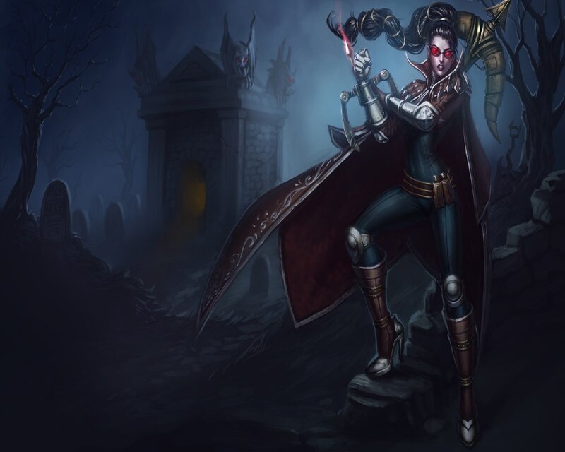 Female Warrior in Graveyard — Black