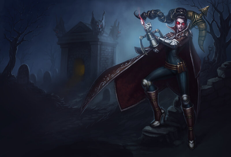 Female Warrior in Graveyard