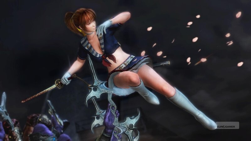 Female Warrior in Mid-air — Black
