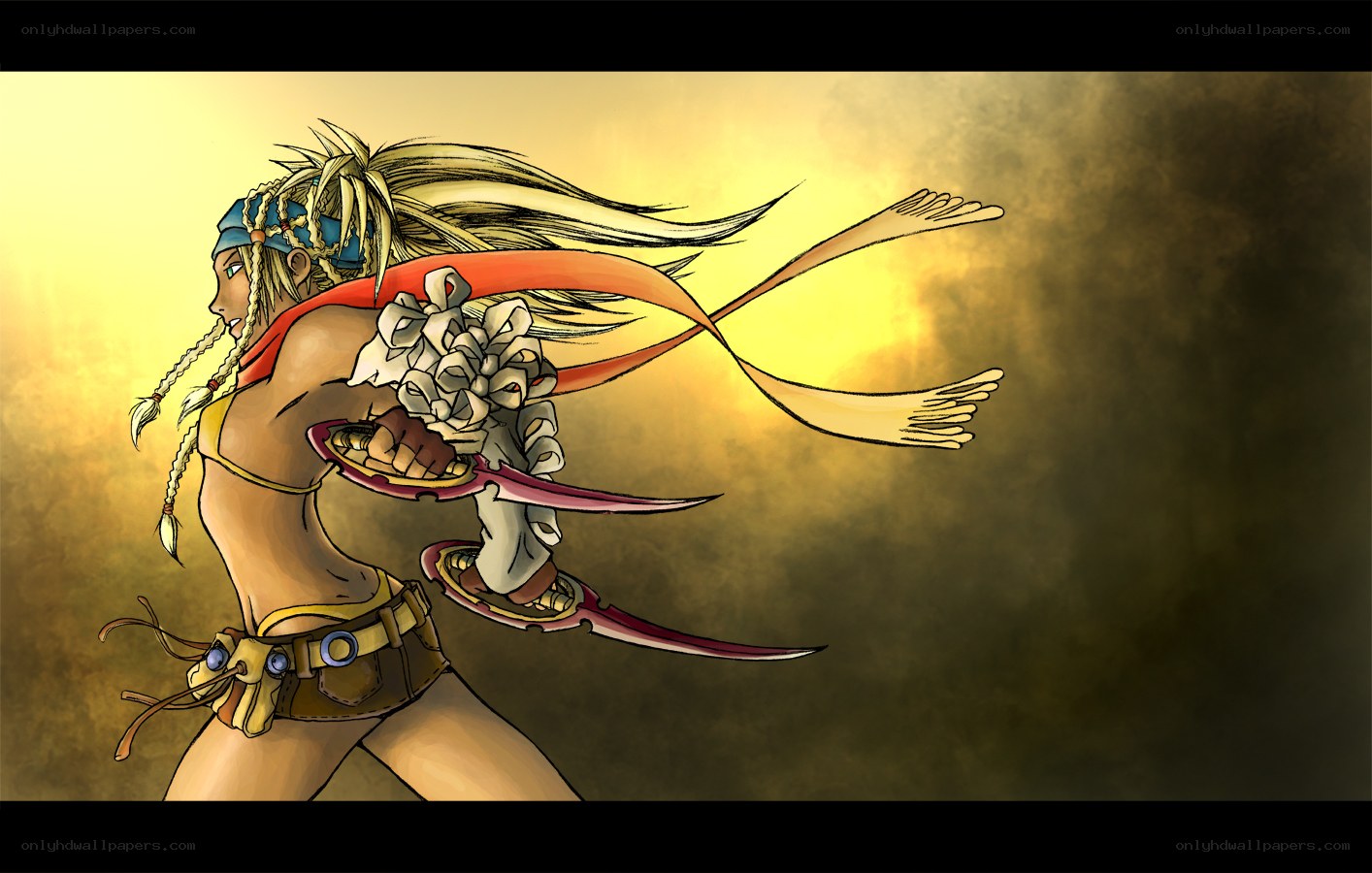 female warrior in motion
