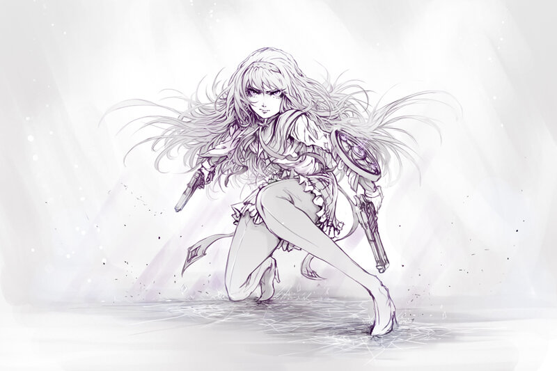 Female Warrior in Motion — White