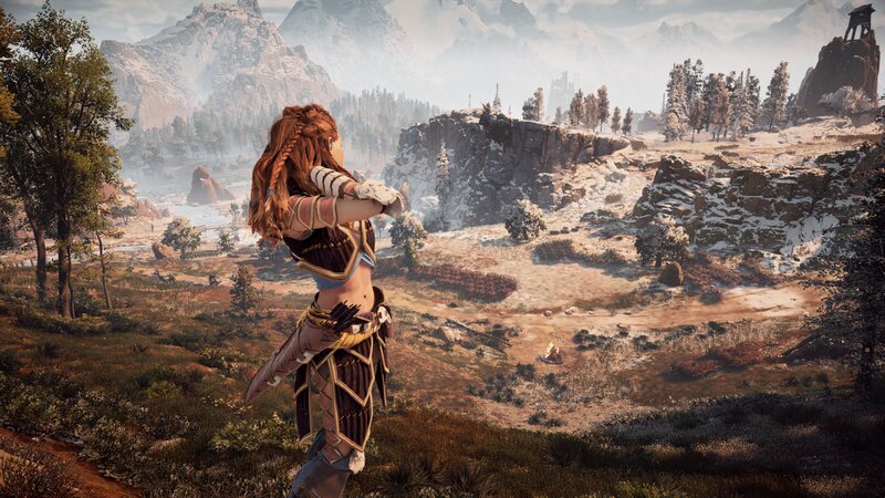 Female Warrior in Mountains — Brown