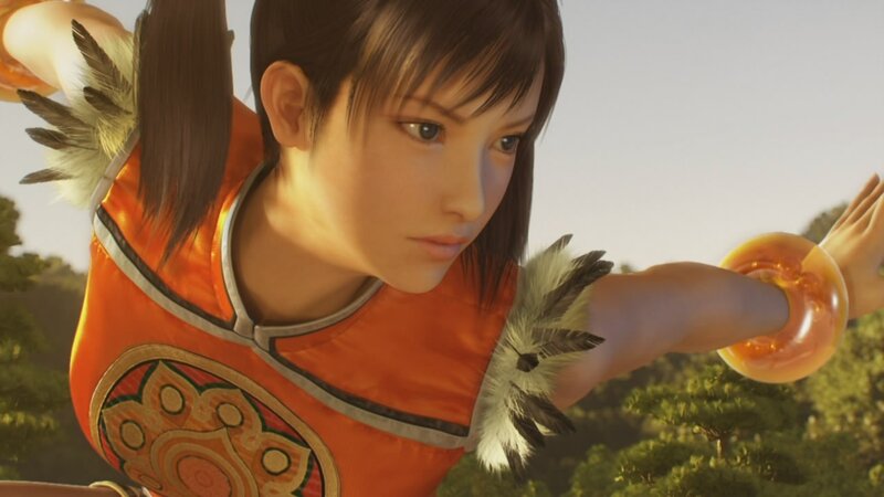 female warrior in orange outfit