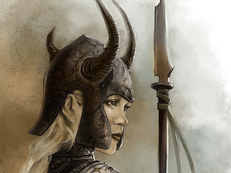 Female Warrior in Profile