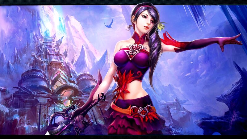 Female Warrior in Purple