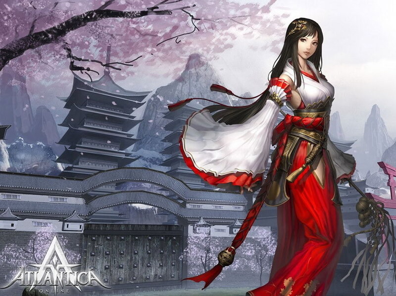 female warrior in red and white