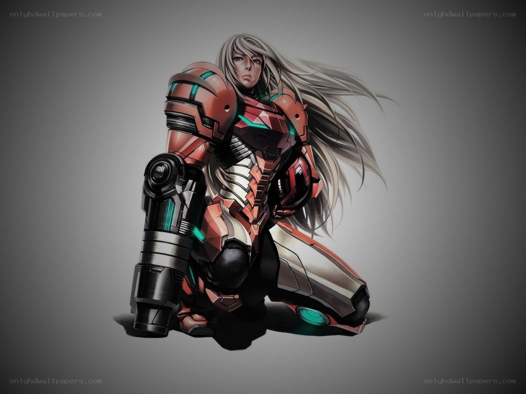 female warrior in red armor