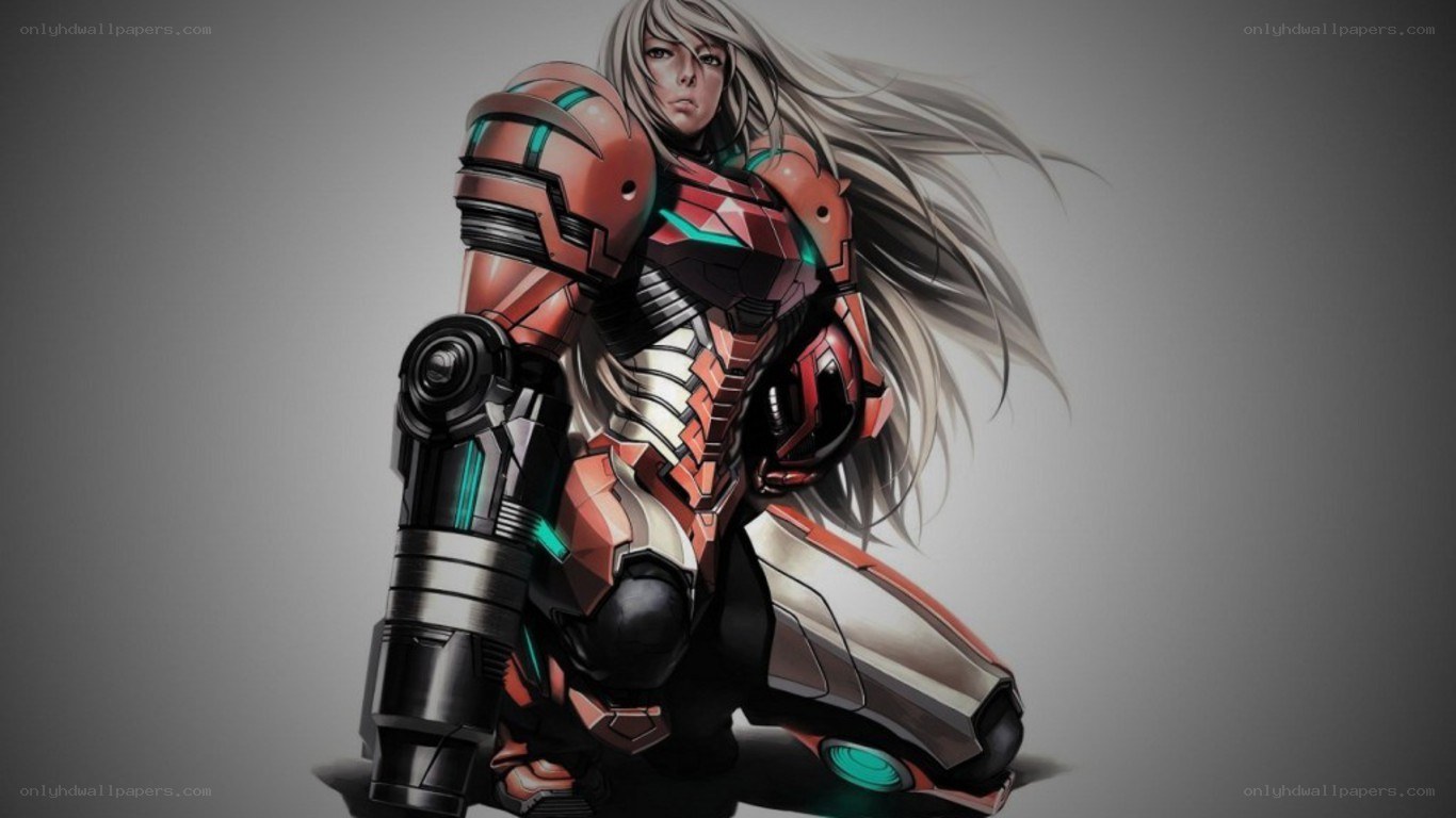 female warrior in red armor