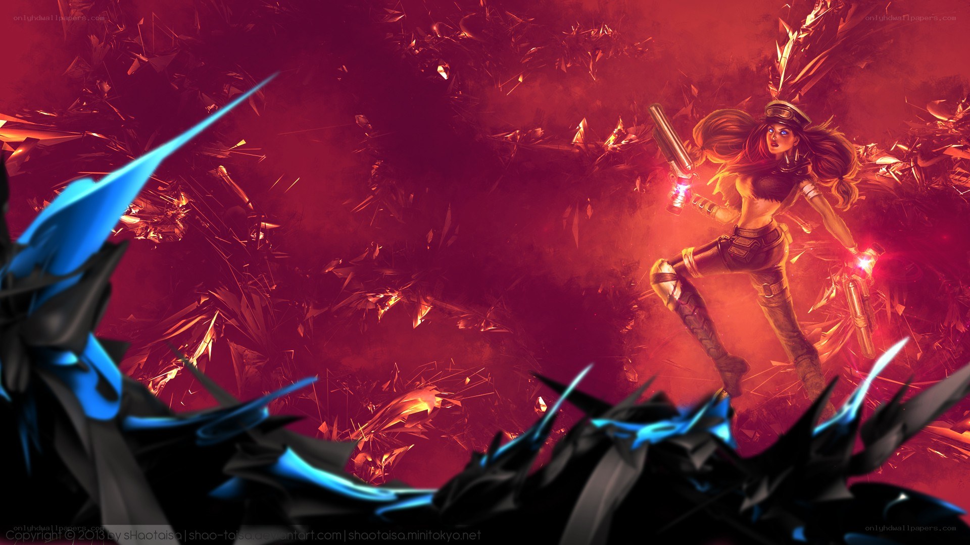 female warrior in red chaos