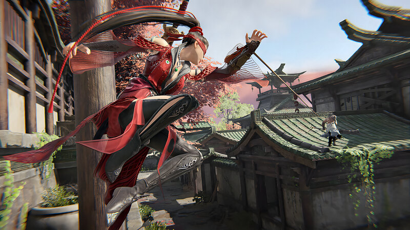 Female Warrior in Red — Dynamic