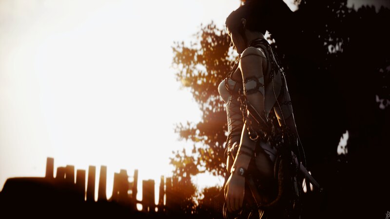 Female Warrior in Silhouette