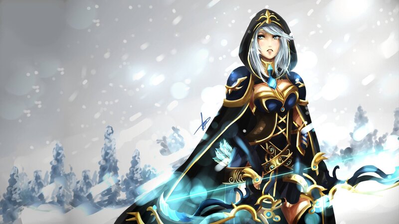 Female Warrior in Snow — Black, Dramatic, Winter, Digital Art, Forest, Magic