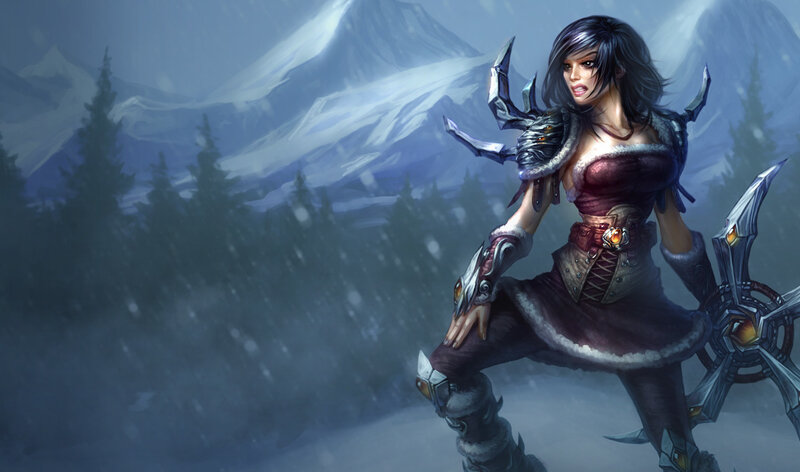 Female Warrior in Snow — Blue
