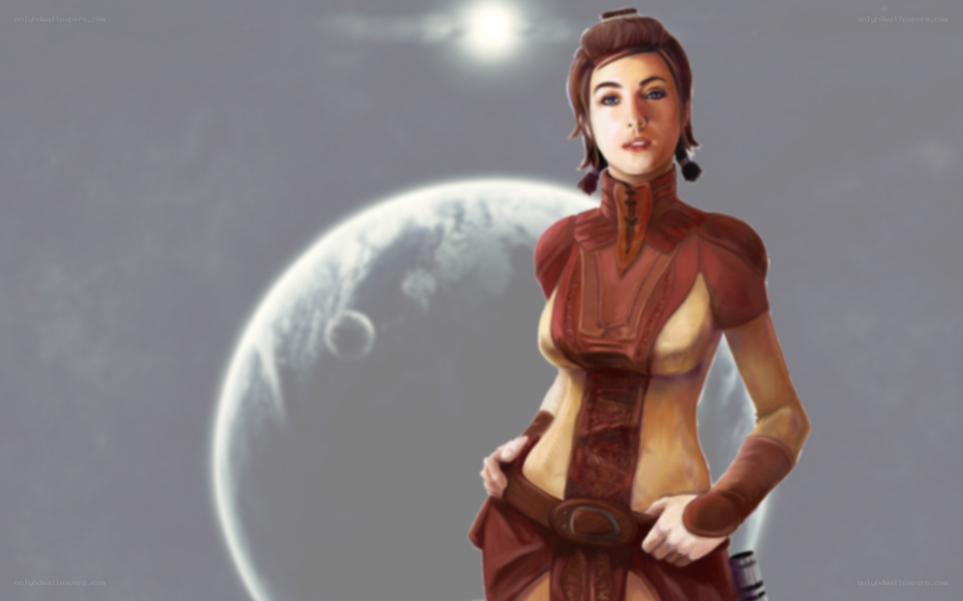female warrior in space
