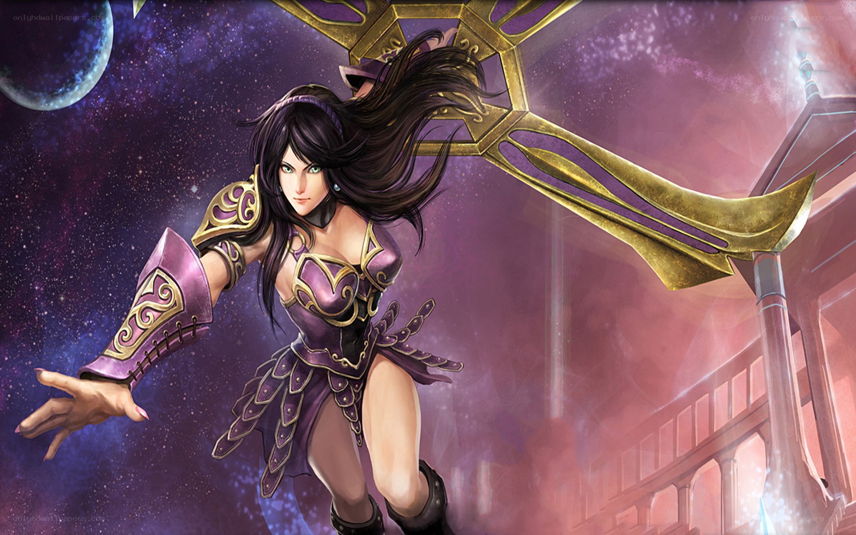 female warrior in space