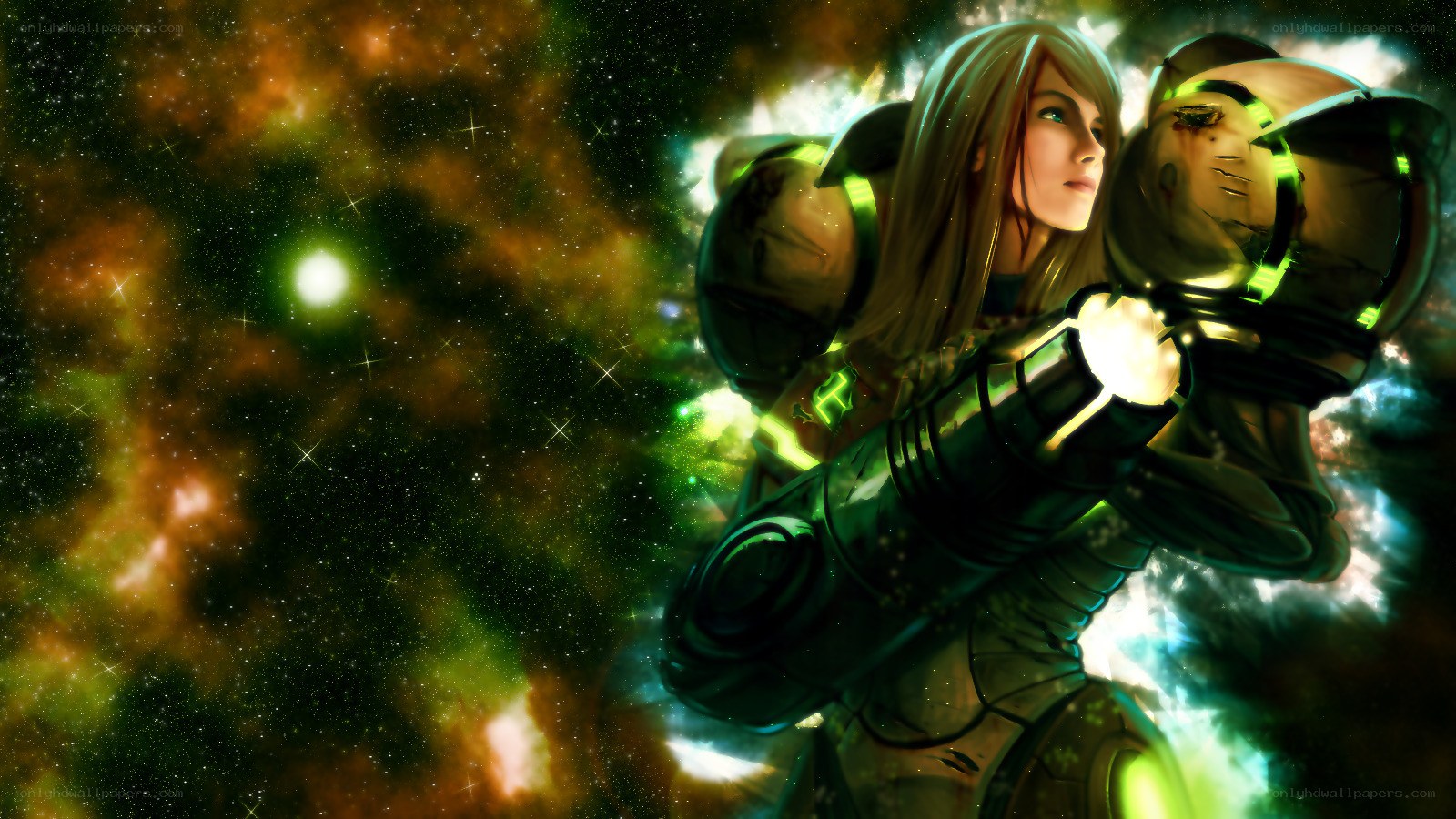female warrior in space