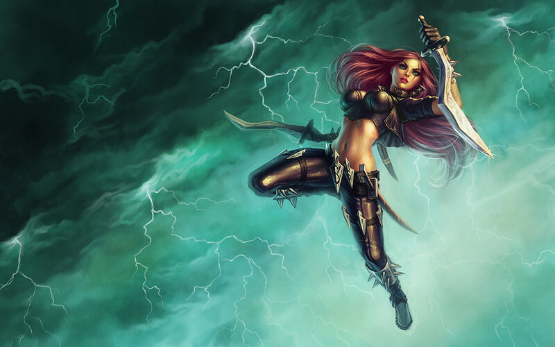 female warrior in storm
