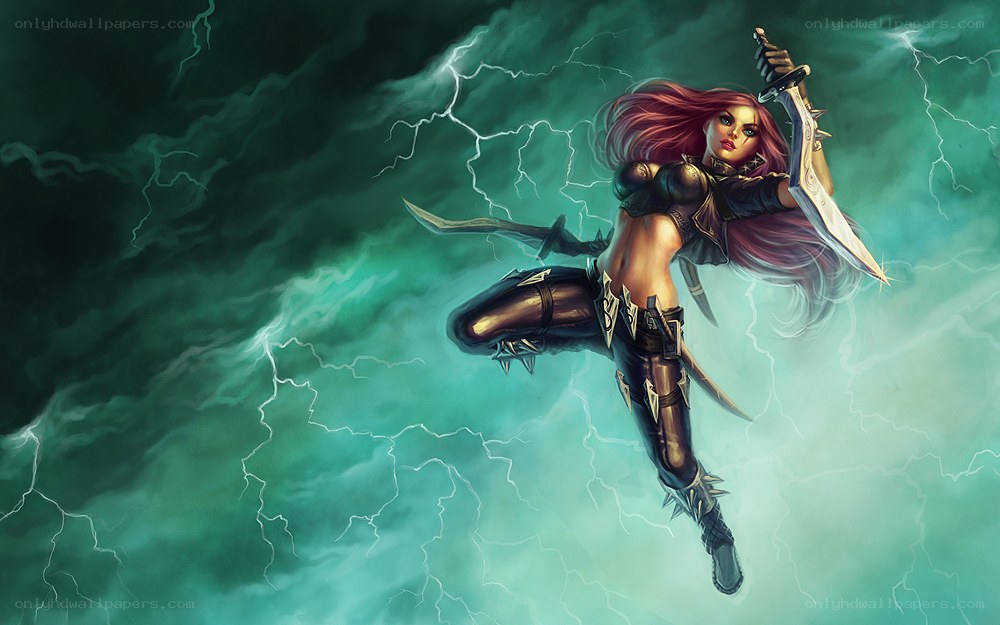 female warrior in storm