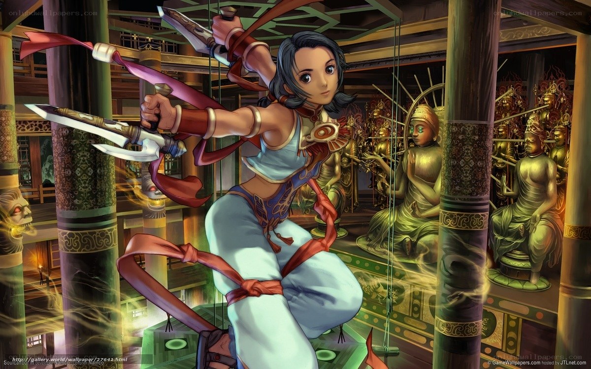 female warrior in temple