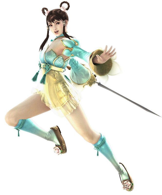 female warrior in traditional attire