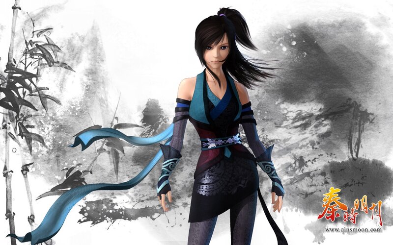 female warrior in traditional attire