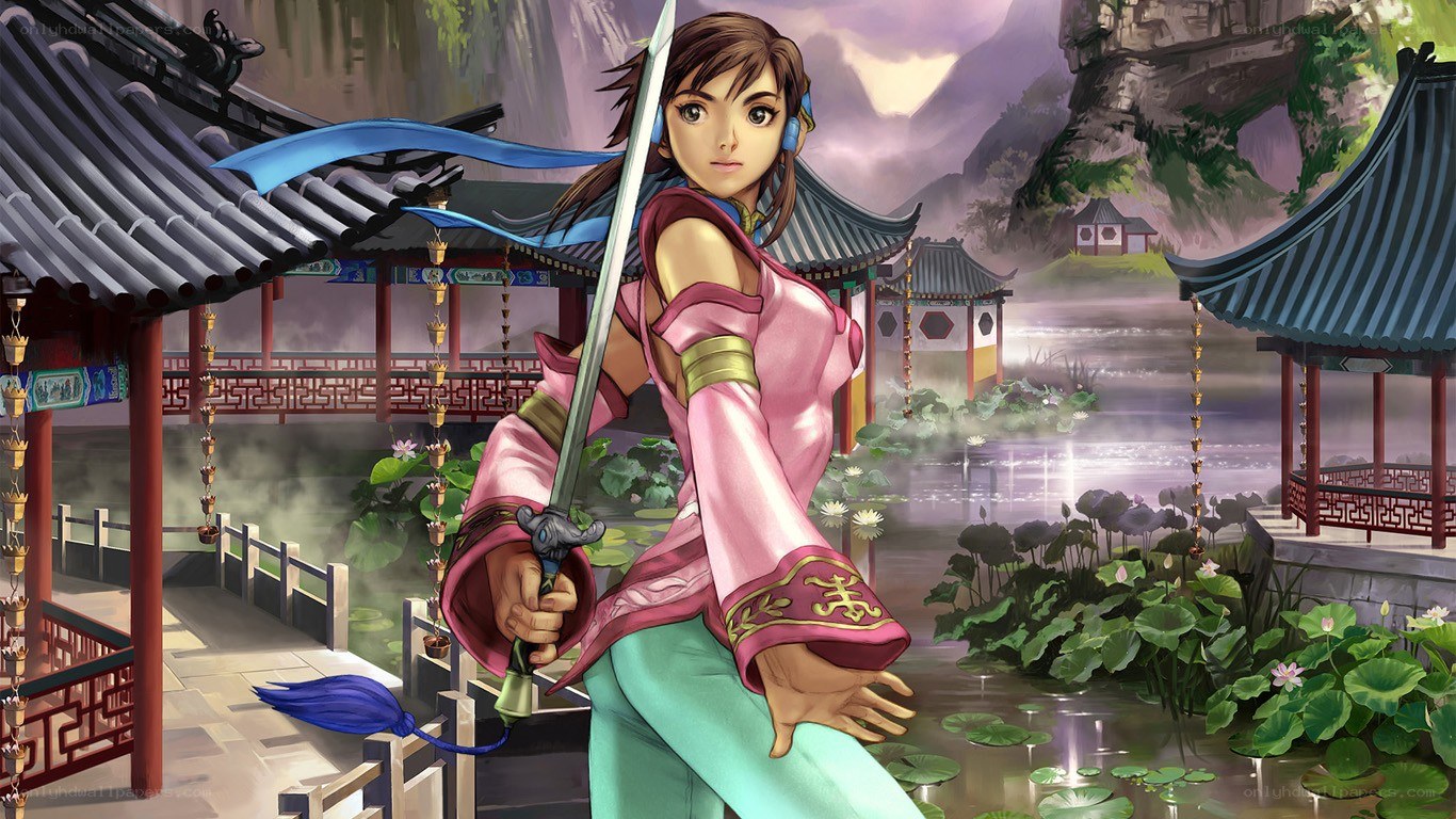 female warrior in traditional setting
