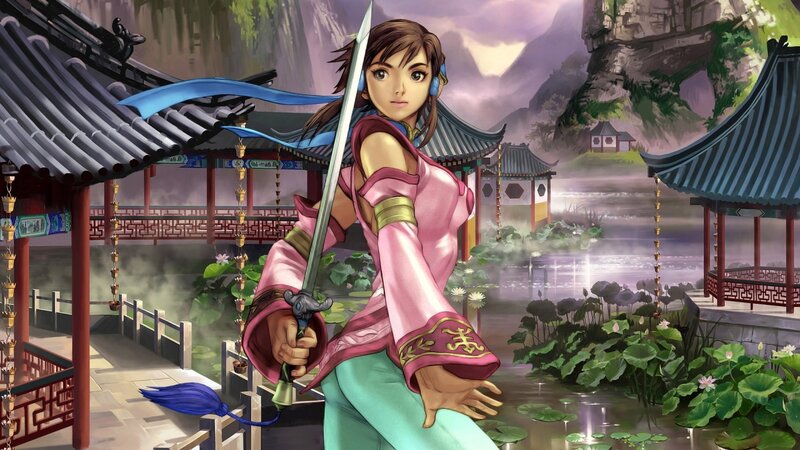 female warrior in traditional setting