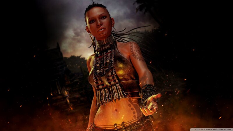 female warrior in tribal attire