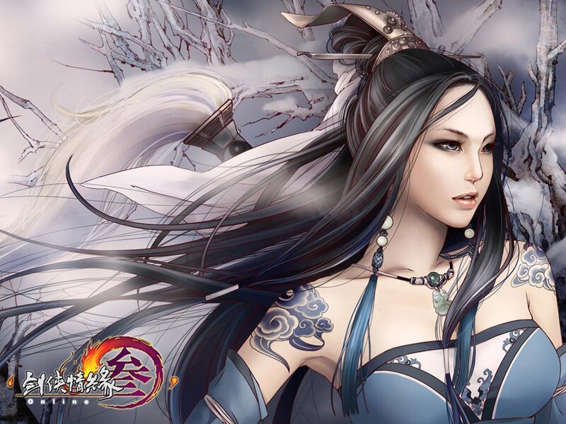 female warrior in winter