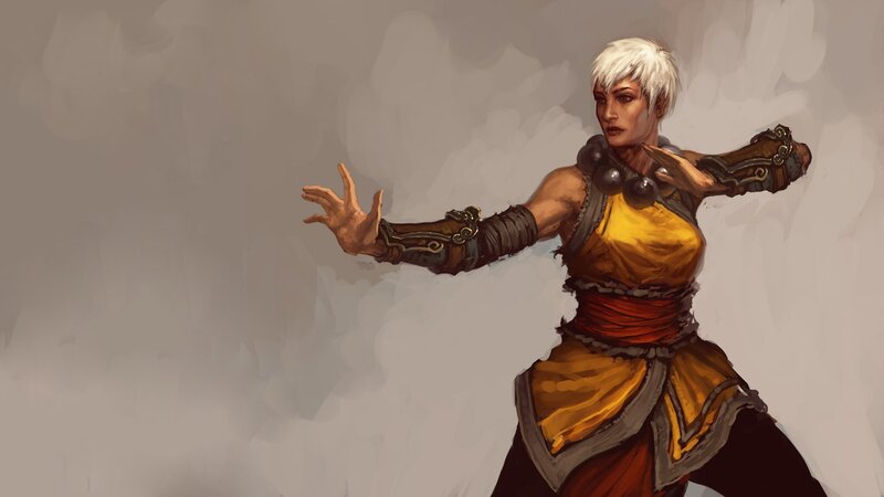Female Warrior in Yellow